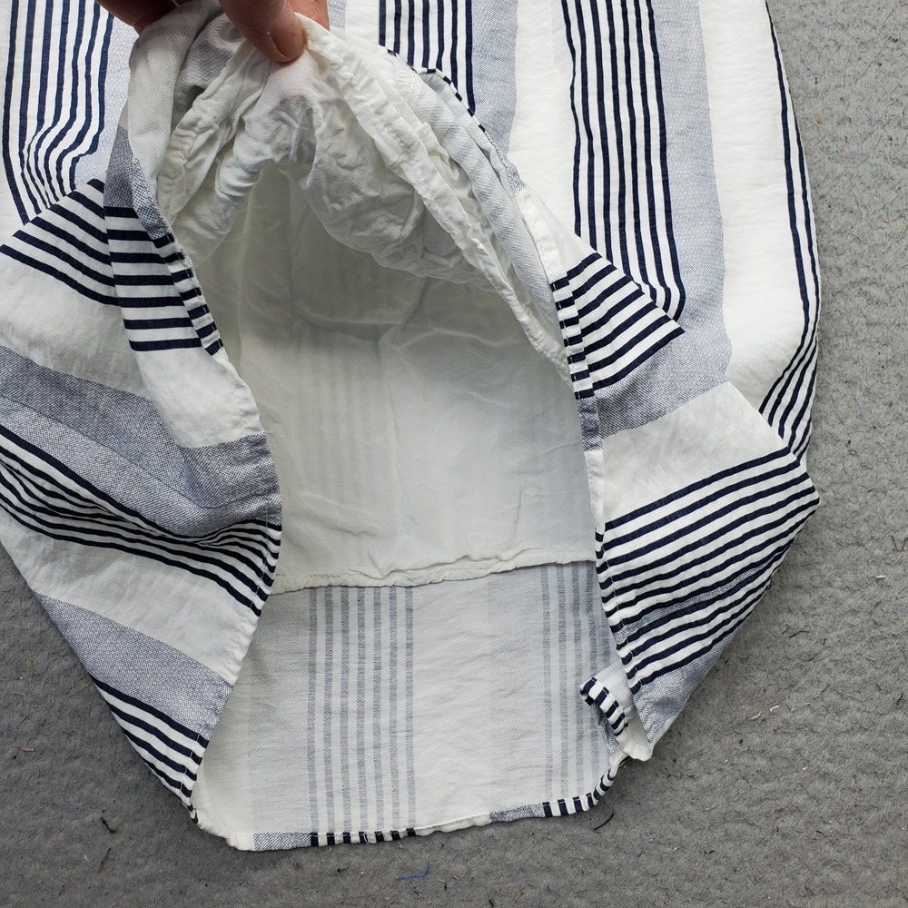 SAGE The Label‎ Mini Dress Women's S Navy White Striped Lined Tie Strap Back Zip - Picture 8 of 10
